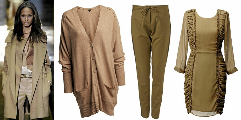 FRA VENSTRE: Gucci, cardigan fra Lindex (kr 399), bukse fra Topshop (kr 549), kjole fra HogM (kr 399). FRA VENSTRE: Gucci, cardigan fra Lindex (kr 399), bukse fra Topshop (kr 549), kjole fra HogM (kr 399).