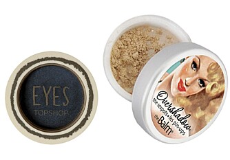 FRA VENSTRE: Topshop Eyes (kr 56), The Balm Mineral Eye Shadow (kr 119).