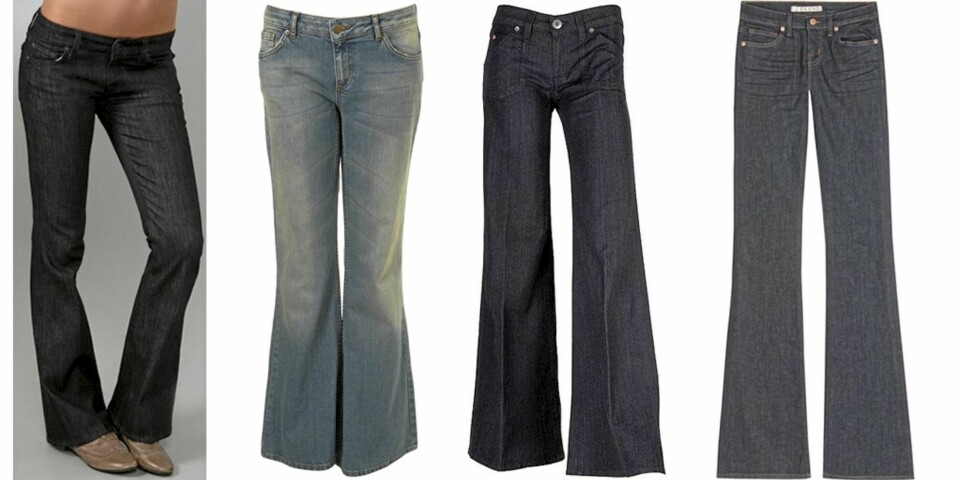 FRA VENSTRE: 7 For All Mankind (kr 1099), Topshop (kr 559), Hudson (kr 1800), J Brand (kr 1900).