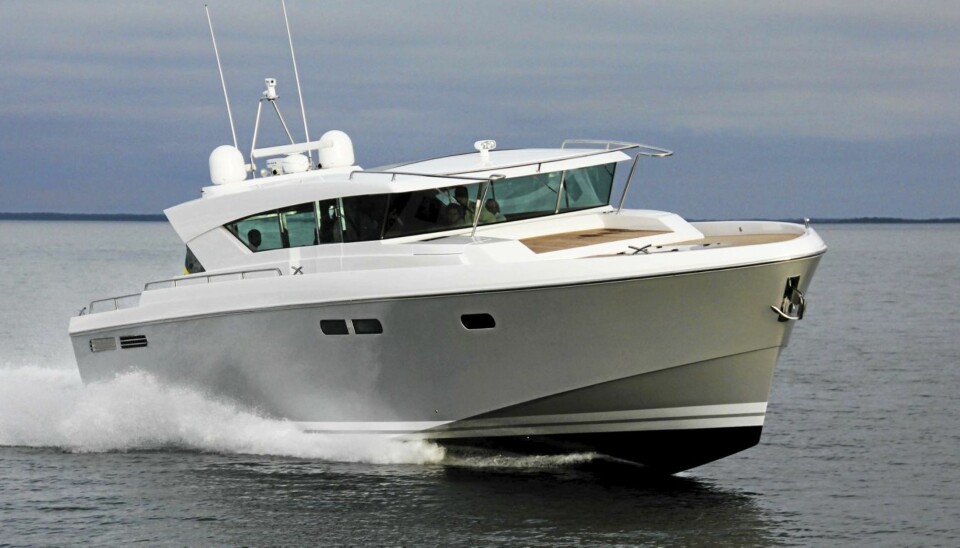 FART: Men med en trippelinstallasjon av Volvo Penta IPS/600 skal toppfarten runde rundt 40 knop.