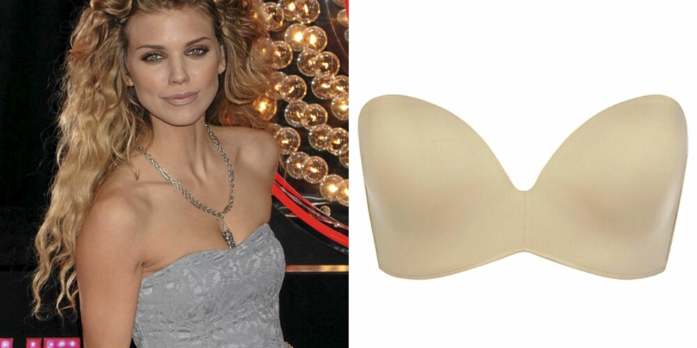 STROPPELØS: AnnaLynne McCord i stroppeløs kjole, BH uten stropper fra Wonderbra (kr 499). STROPPELØS: AnnaLynne McCord i stroppeløs kjole, BH uten stropper fra Wonderbra (kr 499).