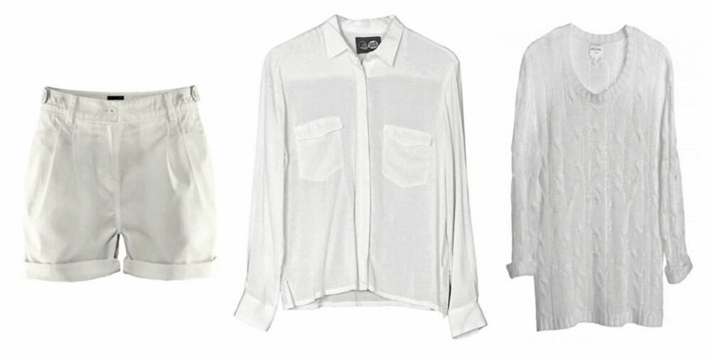 FRA VENSTRE: Shorts fra H&M (kr 149), skjorte fra Cheap Monday (kr 500) og genser fra Monki (kr 400).