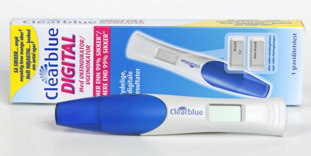 UKER PÅ VEI: Clearblue digital graviditetstest med ukeindikator.