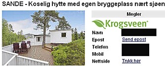 NORSK: Egen strandlinje, men liten hytte til 720.000 kroner.