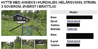 NORSK: For 995.000 kroner får du denne hytta på 60 kvadratmeter med anneks i Hurdal.