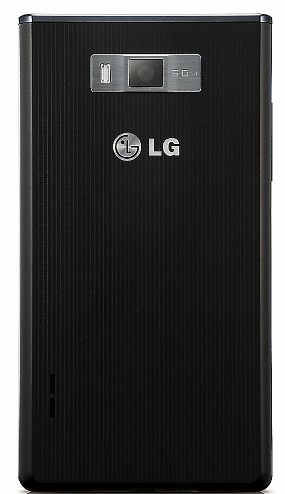 MØNSTER: LG Optimus L7 har i typisk LG-stil et bakstykke med mønster.