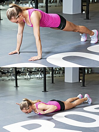 ØVELSE 7: Push-up med håndslipp, posisjon 2 og 3. ØVELSE 7: Push-up med håndslipp, posisjon 2 og 3.