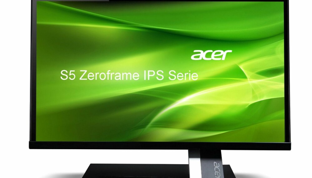 SPESIELL: Acer S275HLBMII er en billig IPS-skjerm med et litt morsomt design.
