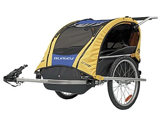 TOPPMODELL: Burley  D'Lite ST er en sykkelvogn for ett til to barn med har en rekke bruksmuligheter: sykkelvogn, trillevogn og joggevogn. Priseksempel: 6499 kroner (antonsport.no).