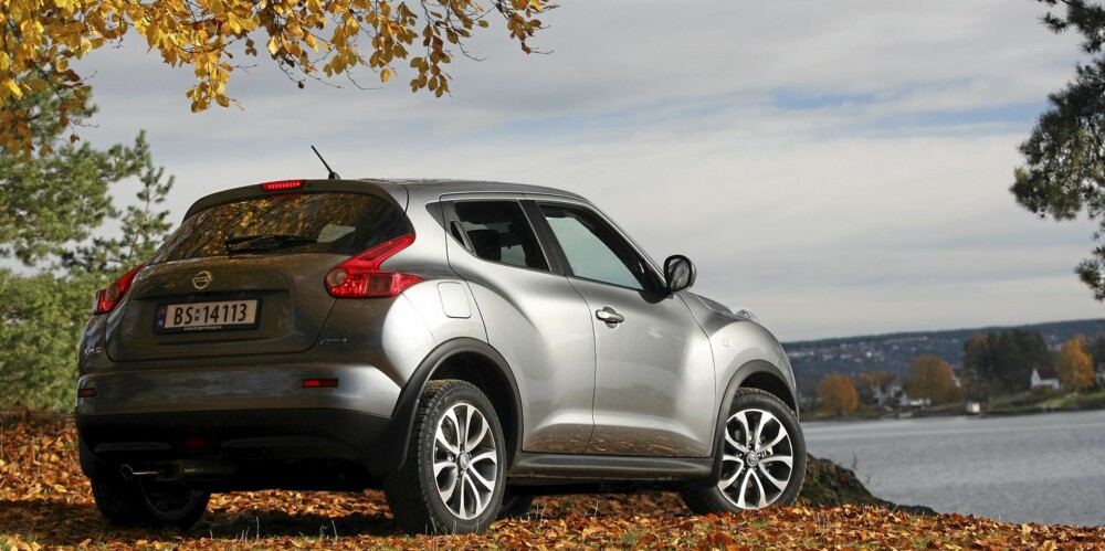 BARSK: Nissan Juke har mange morsomme, annerledes og barske former. Vi liker den, selv om den er mer særegen enn direkte vakker. BARSK: Nissan Juke har mange morsomme, annerledes og barske former. Vi liker den, selv om den er mer særegen enn direkte vakker.