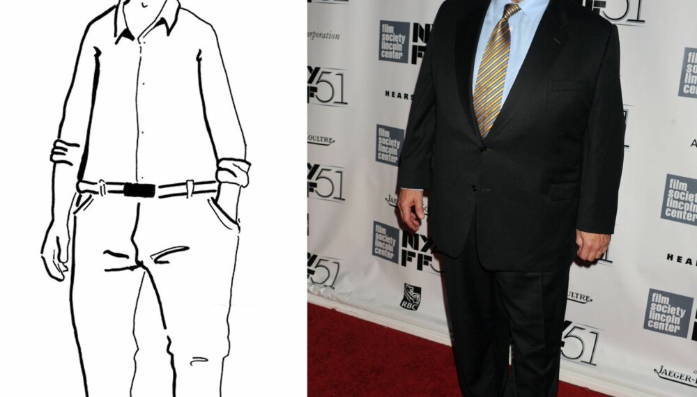 A-FORM: Denne kroppsfasongen har hofter og midje som er bredere enn skuldre og brystparti. Et eksempel på dette er John Goodman.