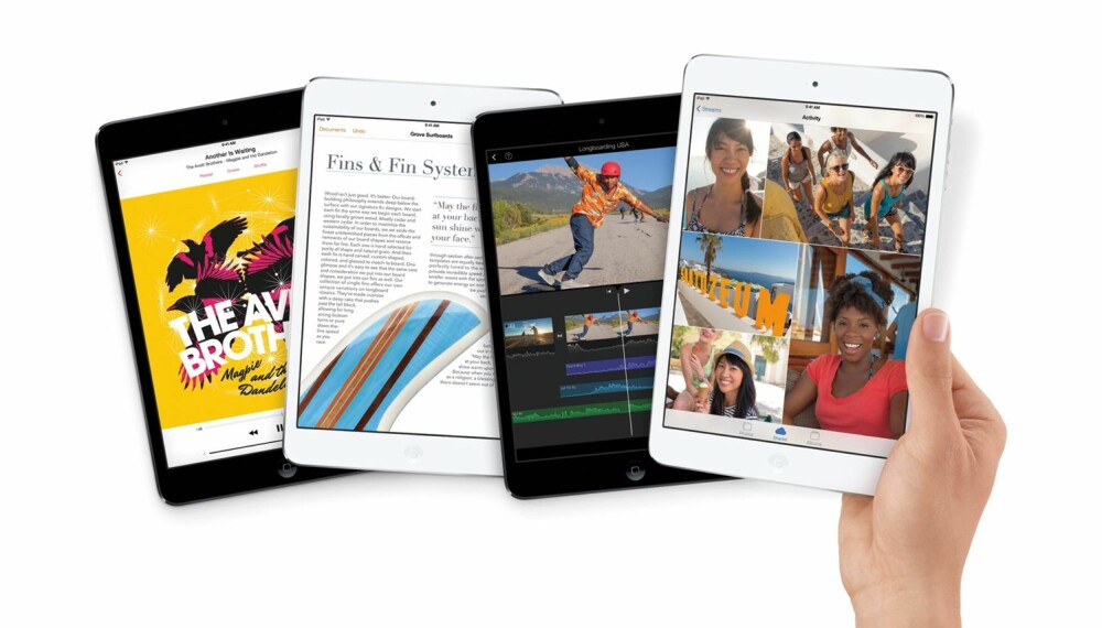 HENDIG: Takket være liten størrelse og lav vekt, ligger nye iPad Mini vedlig godt i hånda. Retina-skjermen er sylskarp, og ytelsen imponerende. HENDIG: Takket være liten størrelse og lav vekt, ligger nye iPad Mini vedlig godt i hånda. Retina-skjermen er sylskarp, og ytelsen imponerende.