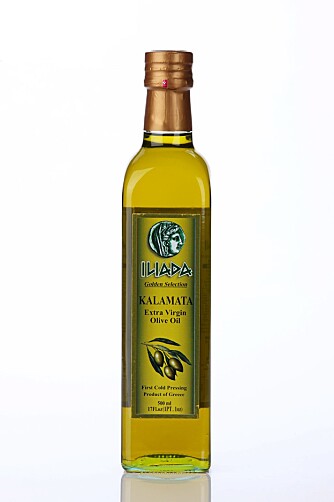 Illiada Golden Selection Kalamata Extra Virgin Olive Oil gikk helt til topps i denne testen sammen med olivenoljen fra Landlord.