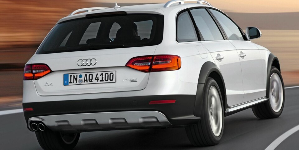 BARSK: Skliplater og fete gummilister hører selvsagt med på en Allroad. Foto: Audi