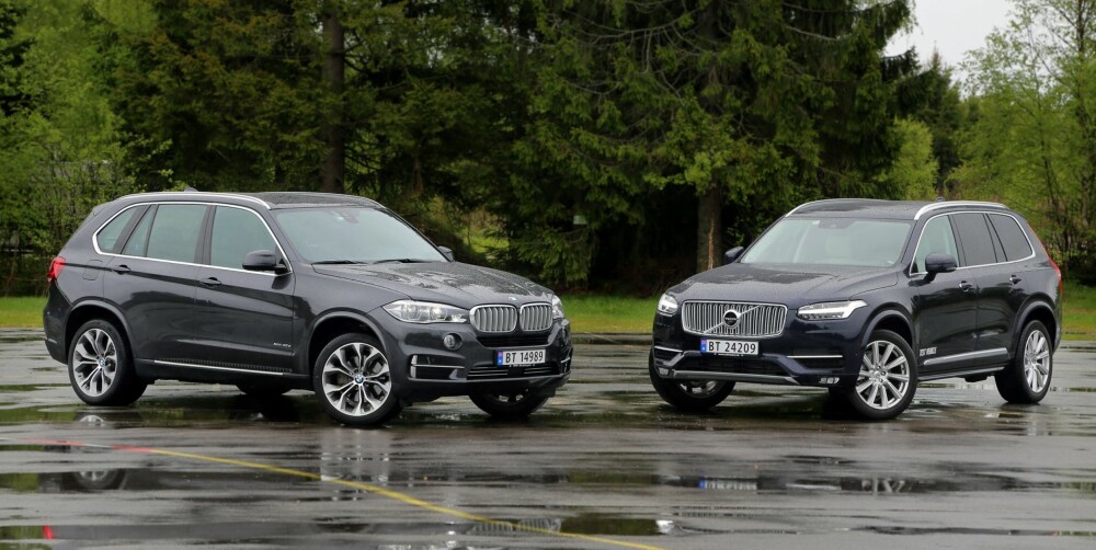 SUV-DUELL: BMW X5 mot Volvo XC90. SUV-DUELL: BMW X5 mot Volvo XC90.