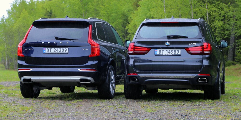 SUV-DUELL: BMW-en har best motor, men Volvoen scorer betydelig høyere på omtrent alt som har med fornuft og brukervennlighet å gjøre.