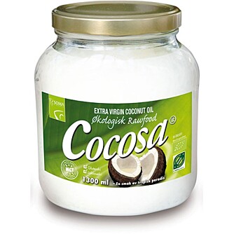 ØKOLOGISK KOKOSNØTTOLJE: Ekstrajomfru-kokosnøttoljen Cocosa kan brukes til det meste, og er bare en av flere typer som er å få tak i i for eksempel helsekostbutikker. 