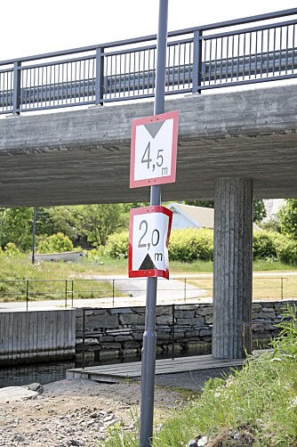 HØYDE: Seilingshøyden i Spangereidkanalen er på 4,5 meter. Husk antenner!