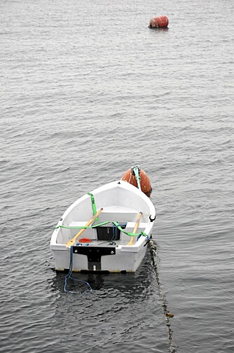 TIL GJESTEBRUK: Plastjolla utenfor brygga skal gjøre det enkelt for gjestende båter å ta seg til land.