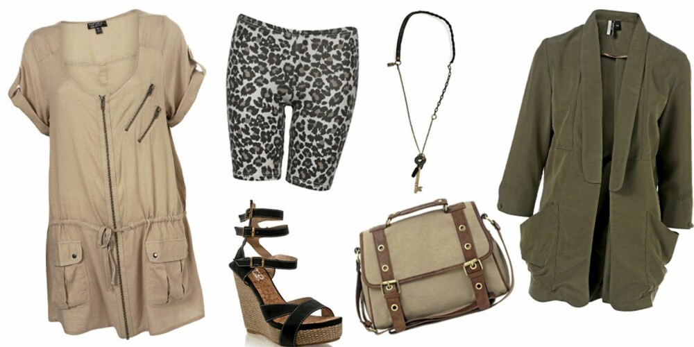 FRA VENSTRE: Tunika fra Topshop (kr 307), sykkelshorts fra Bik Bok (kr 99),sko fra Nelly (kr 299), kjede fra Madly (kr 299), veske fra Asos (kr 268) og blazer fra Topshop (kr 575). FRA VENSTRE: Tunika fra Topshop (kr 307), sykkelshorts fra Bik Bok (kr 99),sko fra Nelly (kr 299), kjede fra Madly (kr 299), veske fra Asos (kr 268) og blazer fra Topshop (kr 575).