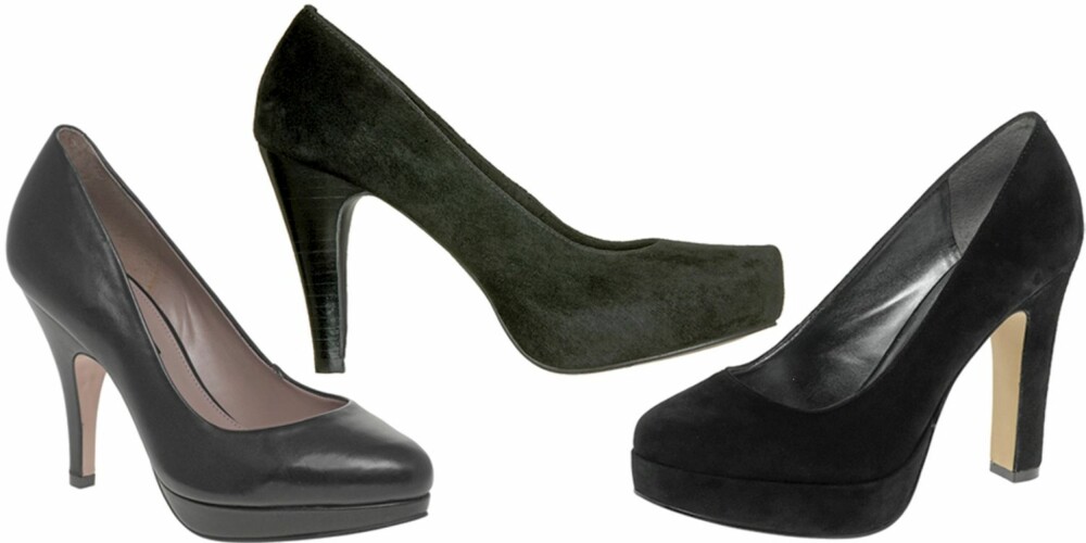 FRA VENSTRE: French Connection (kr 945), Din Sko (kr 499), Nine West (kr 849).