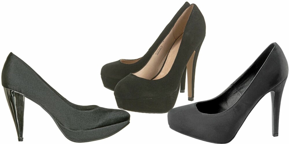 FRA VENSTRE: Din Sko (kr499), Topshop (kr 585), Ellos (kr 299). FRA VENSTRE: Din Sko (kr499), Topshop (kr 585), Ellos (kr 299).