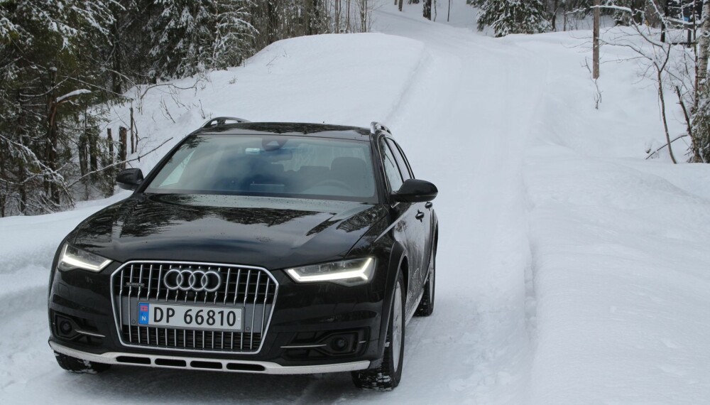 ALLSIDIG: Audi A6 trives både på hytteveier og i autobahnfart. Luftfjæringen gjør at bakkeklaringen kan endres. FOTO: Øyvind Jakobsen