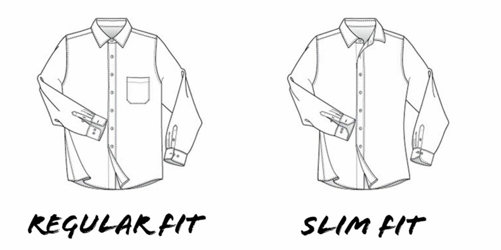 ULIKE PASSFORMER: De to mest vanlige skjortetypene er "regular fit" og "slim fit".