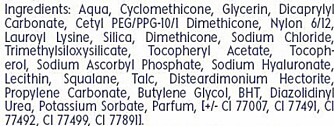 INGREDIENSLISTE: Ingrediensen det er mest av i produktet, er listet først. Dette produktet inneholder mest aqua (vann). Slik kan du selv se om det er mye av de aktuelle ingrediensene i de produktene du bruker. Dette produktet fra Nivea har ingen av de nevnte ingrediensene (Stay Real foundation). INGREDIENSLISTE: Ingrediensen det er mest av i produktet, er listet først. Dette produktet inneholder mest aqua (vann). Slik kan du selv se om det er mye av de aktuelle ingrediensene i de produktene du bruker. Dette produktet fra Nivea har ingen av de nevnte ingrediensene (Stay Real foundation).