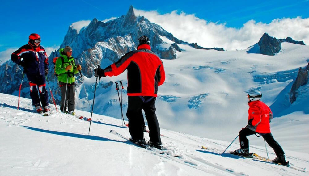 TØFFEST: Breen Vallée Blanche, Chamonix-Mont Blanc. Vi anbefaler å leie en fjellguide.