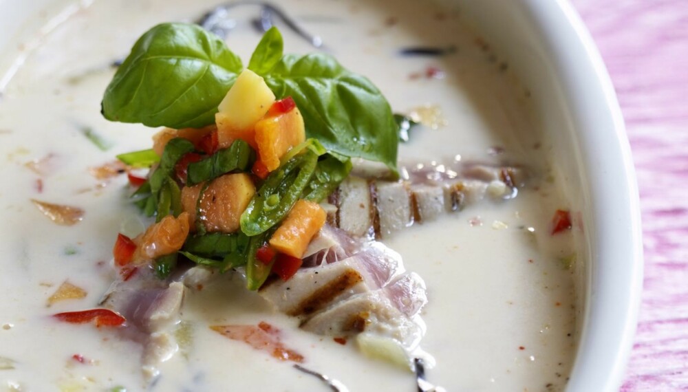 THAISUPPE: Denne suppa kan du gjerne lage med kylling.