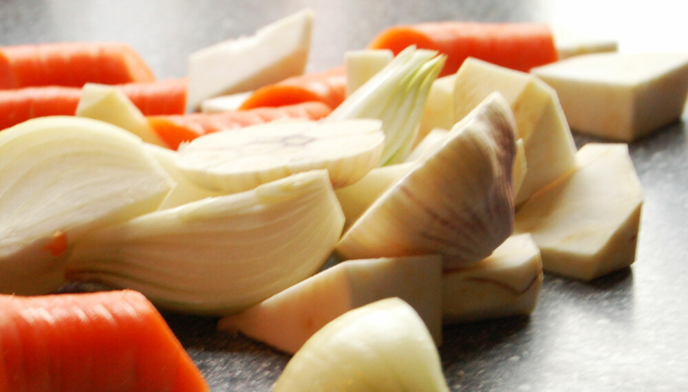 MIREPOIX: Kraften blir best med denne grønnsaksblandingen. MIREPOIX: Kraften blir best med denne grønnsaksblandingen.