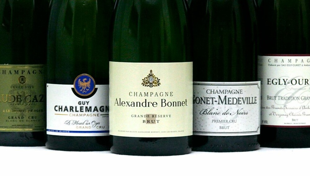 GODE CHAMPAGNER: Fem gode champagner i forskjellige prisklasser og stilarter. GODE CHAMPAGNER: Fem gode champagner i forskjellige prisklasser og stilarter.