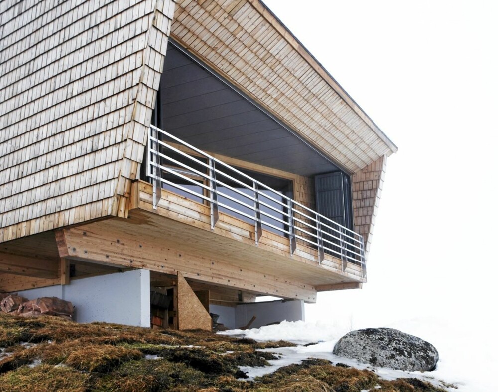 EGEN STIL: Arkitekttegnet hytte på Hardangervidda.