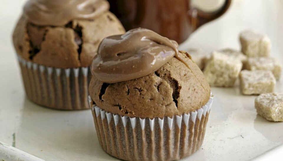 Sjokolademuffins med lys trøffel på toppen. Mmmmmm!