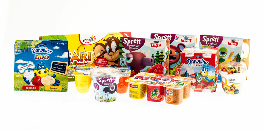 TEST AV BARNEYOGHURT:  Vi har testet 11 ulike typer yoghurt som henvender seg til små barn.
