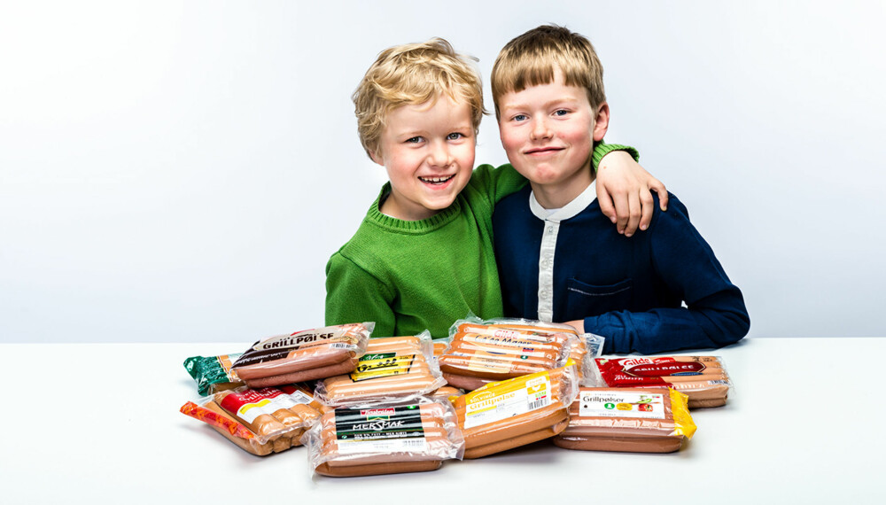 PØLSEKOMPISER: Jonathan og Sander er glade i pølser, men dette var kanskje litt i overkant mange på en gang? PØLSEKOMPISER: Jonathan og Sander er glade i pølser, men dette var kanskje litt i overkant mange på en gang?