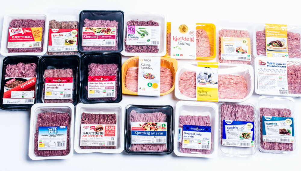 TEST AV KJØTTDEIG: Vi testet 19 ulike kjøttdeigprodukter av storfe, svin og kylling/kalkun.