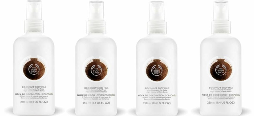 SPRAY PÅ: Body Shop Coconut Body Milk, kr 149. SPRAY PÅ: Body Shop Coconut Body Milk, kr 149.