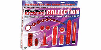 VIBRATOR: Extreme collection vibratorsett. Dette settet inneholder «alt». 599 kroner, Kondomeriet.no.