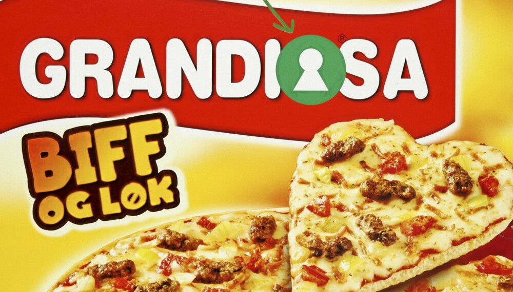 NØKKELHULL: Grandiosa viser tydelig på emballasjen at pizzaen er Nøkkelhullmerket.