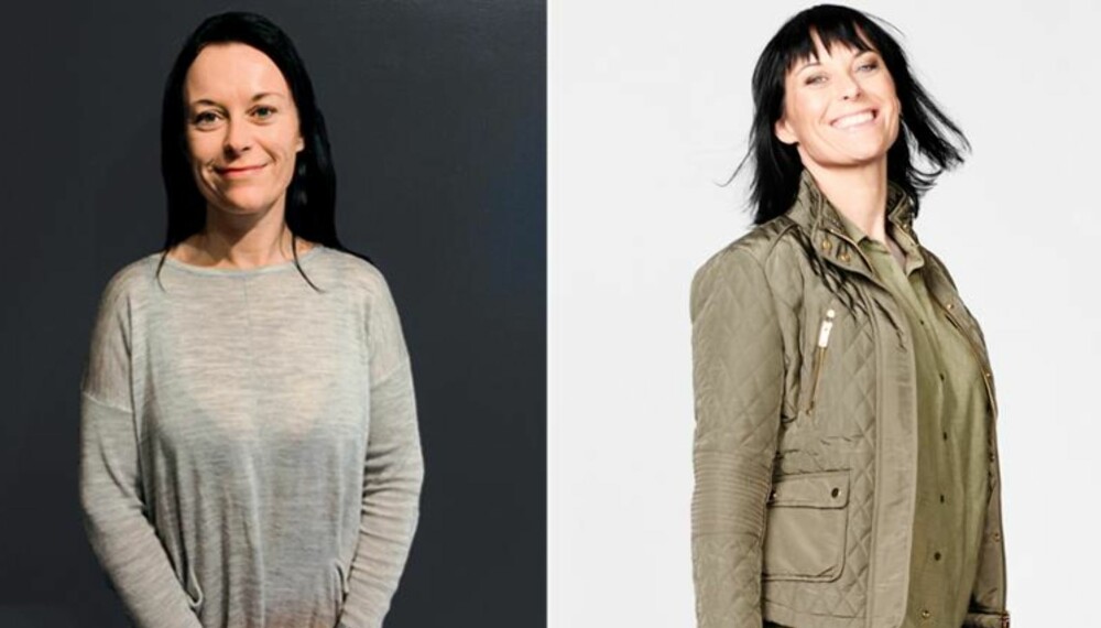 FØR OG ETTER: Anita synes hun hadde grodd fast i en kjedelig stil og ønsket hjelp til å få en trendy stil. Med ny frisyre og i vårens hotteste farge (og jakke) er trebarnsmoren kjempefornøyd med resultatet. FØR OG ETTER: Anita synes hun hadde grodd fast i en kjedelig stil og ønsket hjelp til å få en trendy stil. Med ny frisyre og i vårens hotteste farge (og jakke) er trebarnsmoren kjempefornøyd med resultatet.
