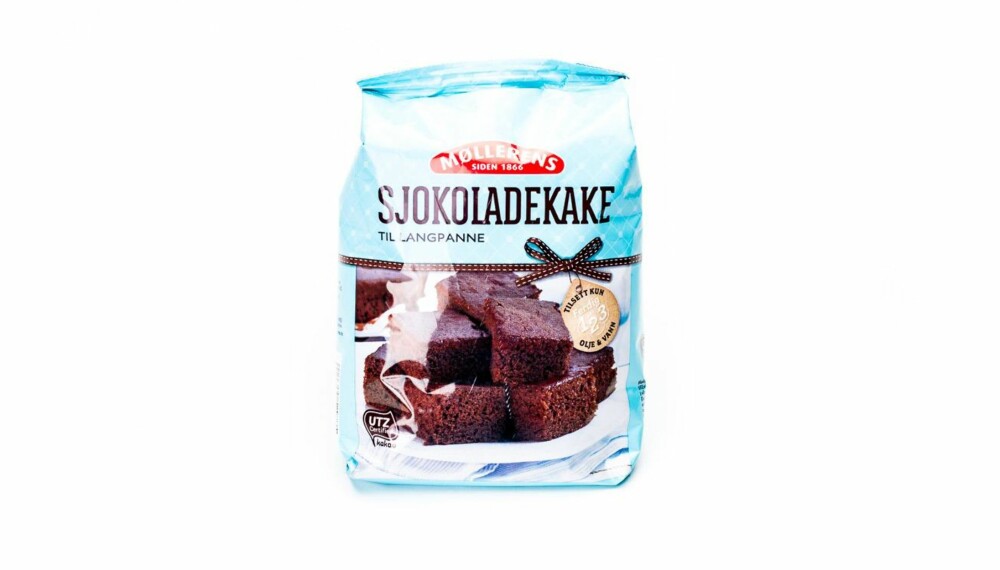 TEST AV KAKEMIKS: Møllerens sjokoladekake til langpanne.