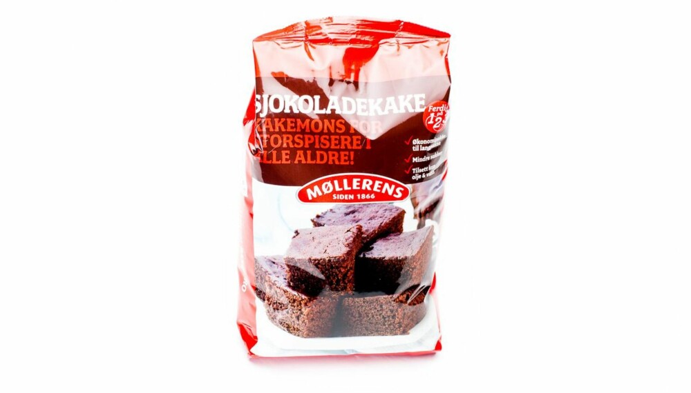 TEST AV KAKEMIKS: Møllerens sjokoladekake kakemons.