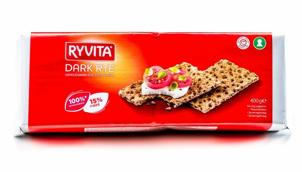 TEST AV KNEKKEBRØD: Ryvita dark rye crispbread.
