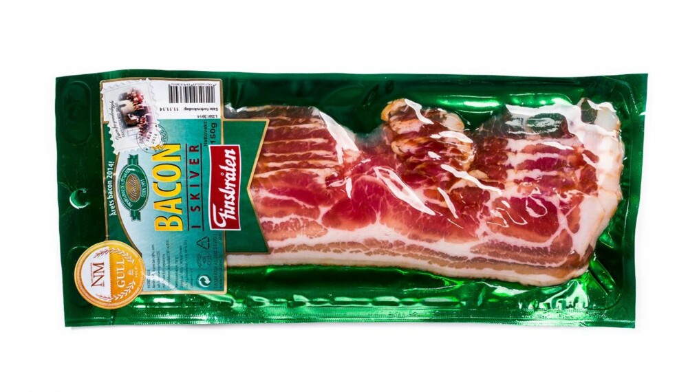 TEST AV BACON: Finsbråten bacon i skiver.