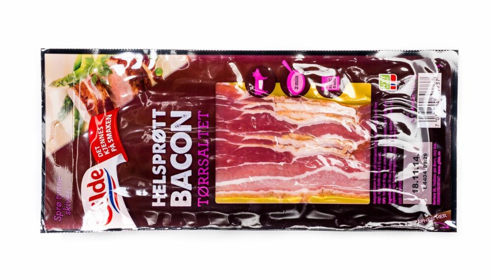 TEST AV BACON: Gilde helsprøtt bacon (tørrsaltet).