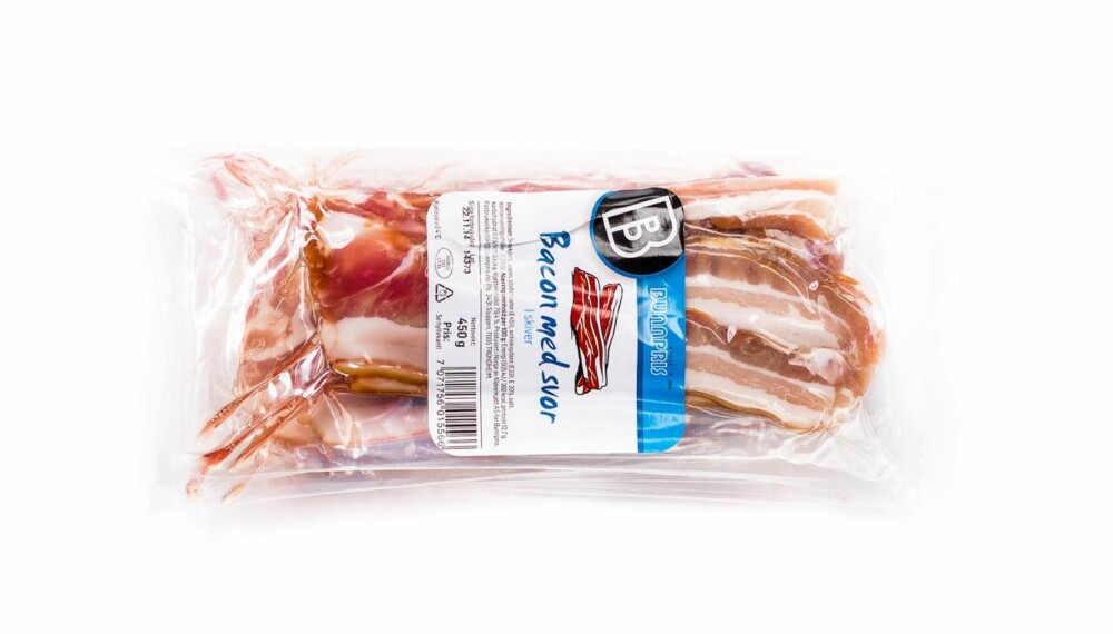 TEST AV BACON: Bunnpris bacon med svor.