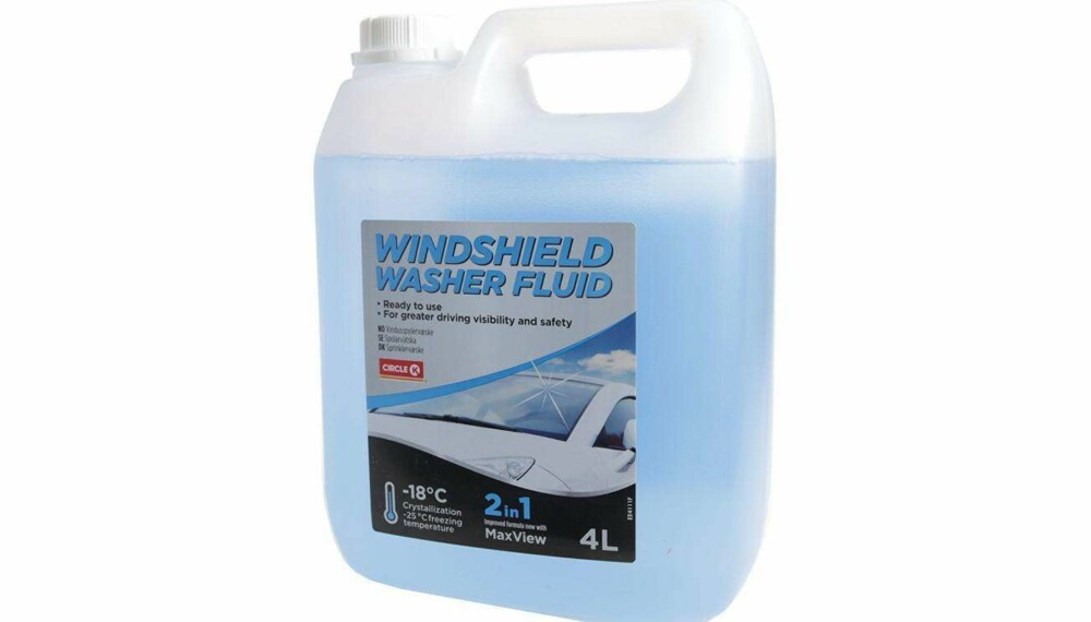 Test av vindusspylervæske: Windshield washer fluid