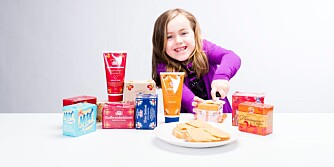 GODT VALG: Emmeline Berentsen (7) kan spise brunost med god samvittighet.